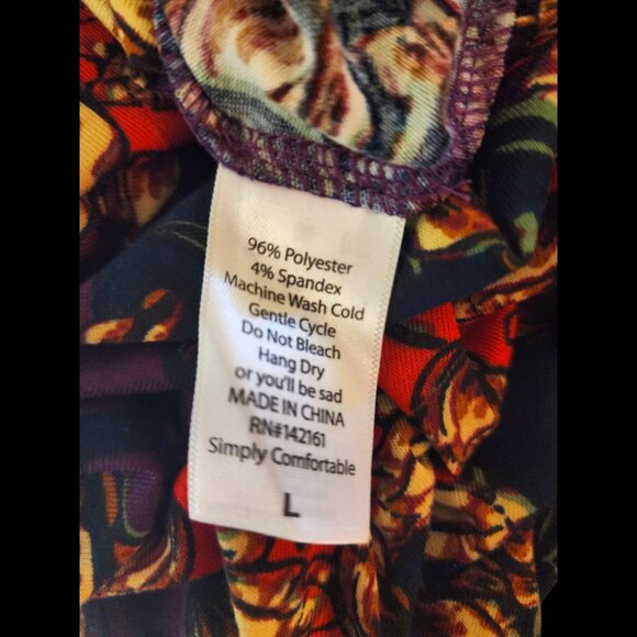 LuLaRoe Julia Dress Size L | Bold Floral Bodycon Midi | NWT Fall Vibes - Picture 10 of 11
